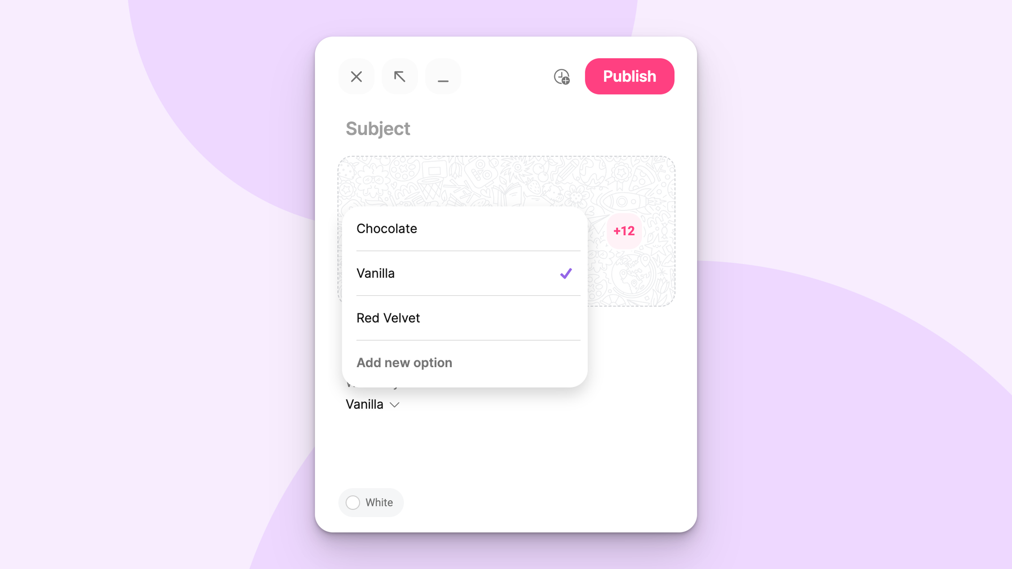 A screenshot of a custom single-select field