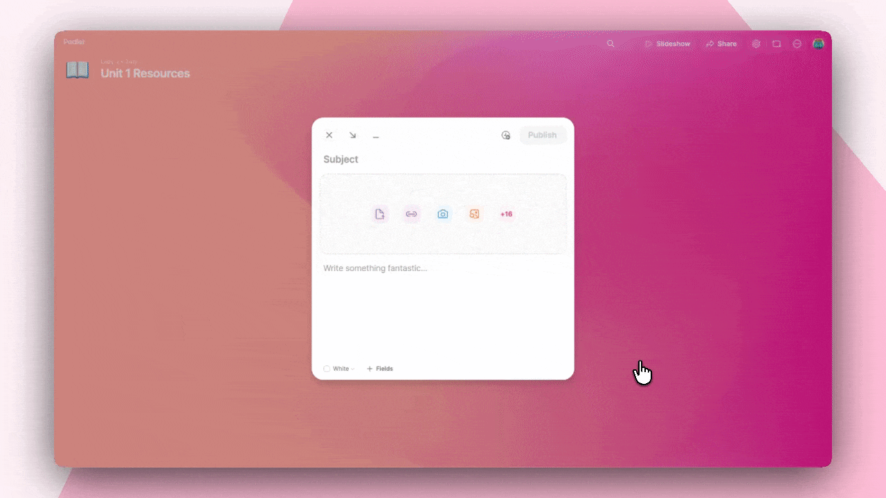 GIF showing the steps to access the OneDrive attachment button.