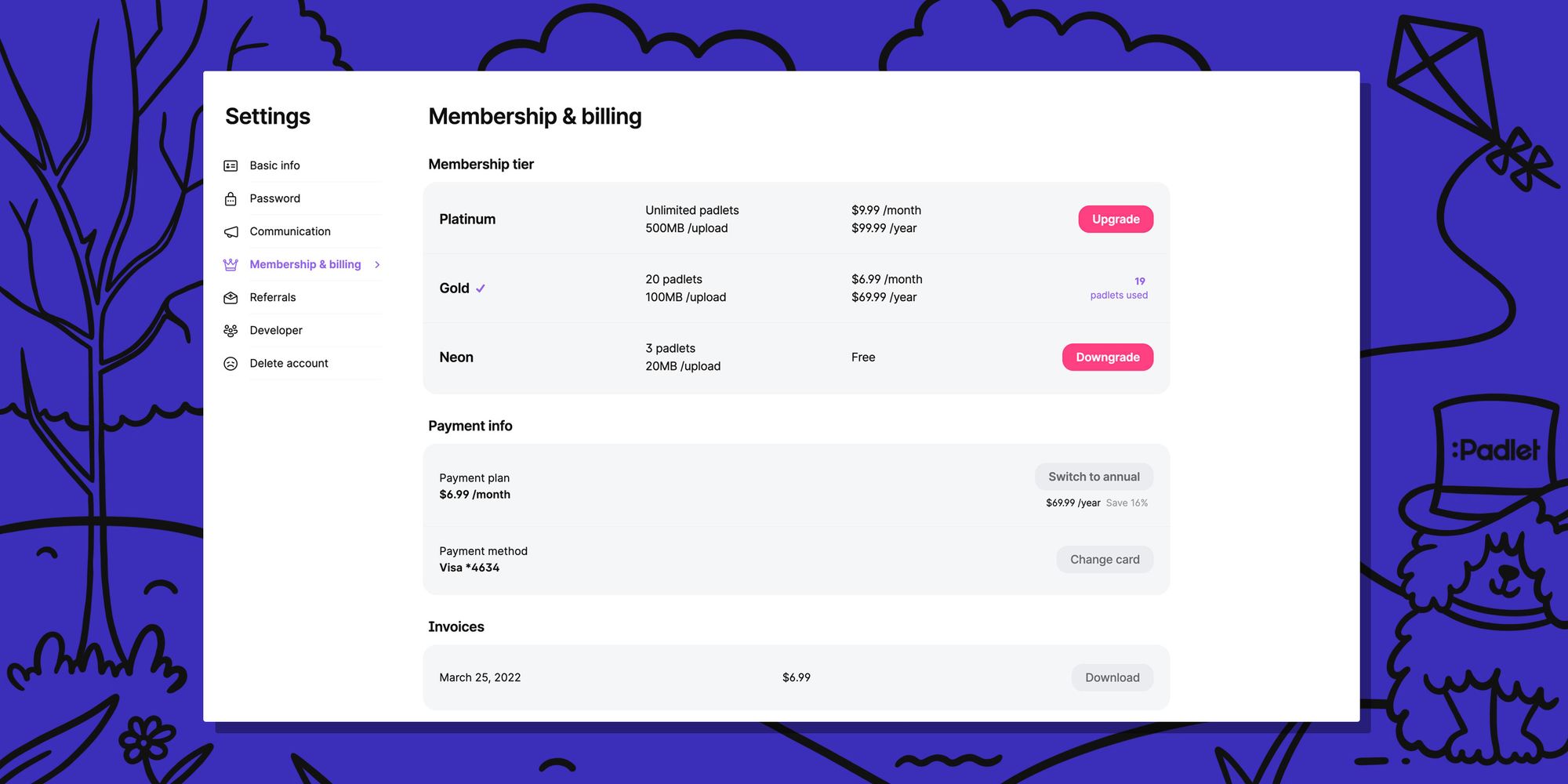 Brand-new beautified Billing page