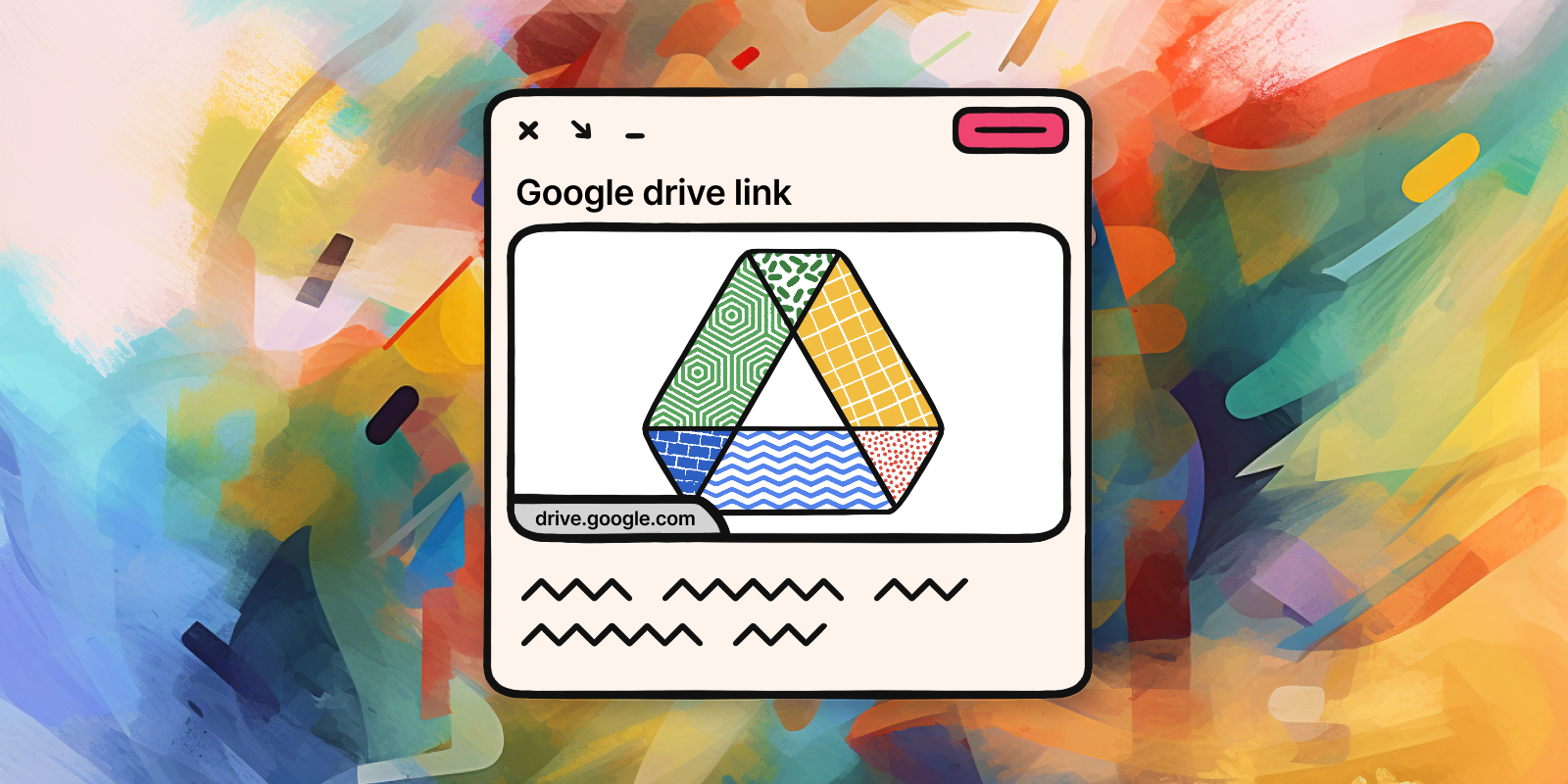 An illustrated imaged of a Google Drive attachment on a padlet post