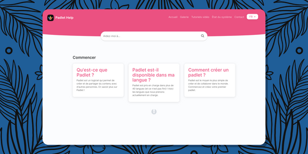 Screenshot of the Padlet knowledge base translated into French.
