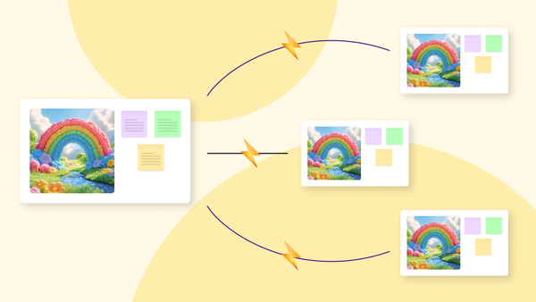 Illustration showing one sandbox template being copied into multiple identical copies with an auto-remake link.